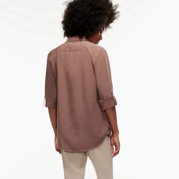 Babaton Utility Button Down Shirt in Mauve Pink - Picture 3 of 10